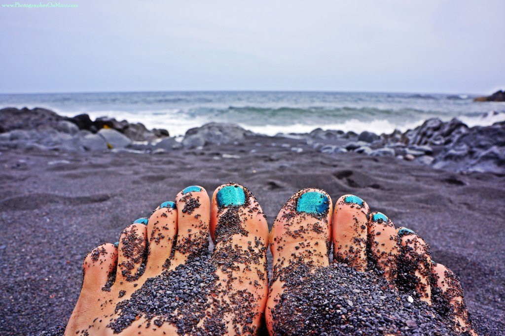 "Toes in Black Sand"